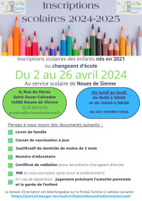 Inscriptions scolaires 2024/2025