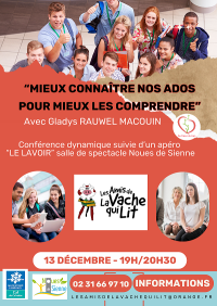 Conférence : "ados, mieux les connaître pour mieux les comprendre"