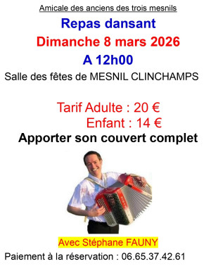 Repas dansant de l'Amicale des retraités des Trois-Mesnils