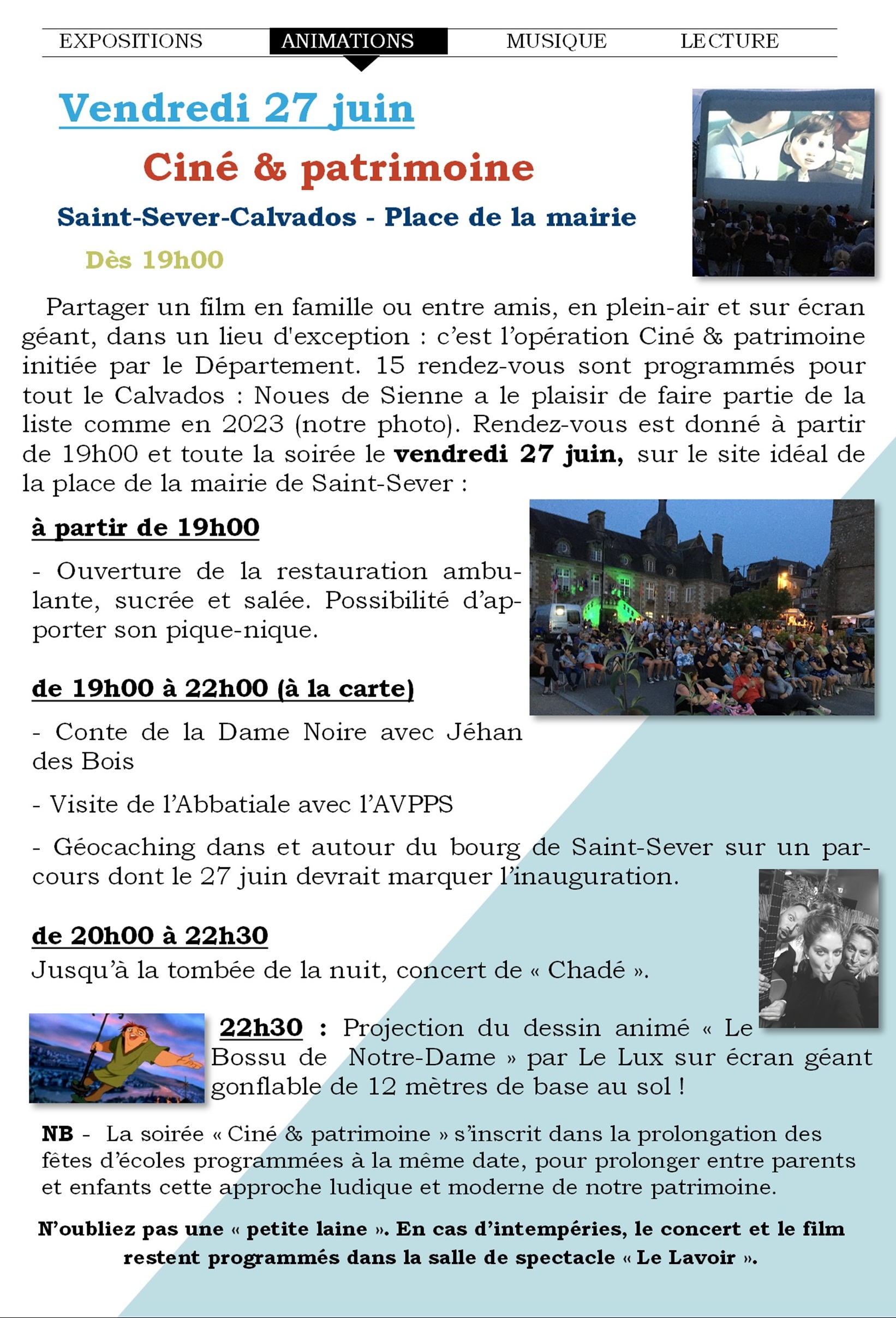 Programme Hors les murs 2025 MepCiné plein air