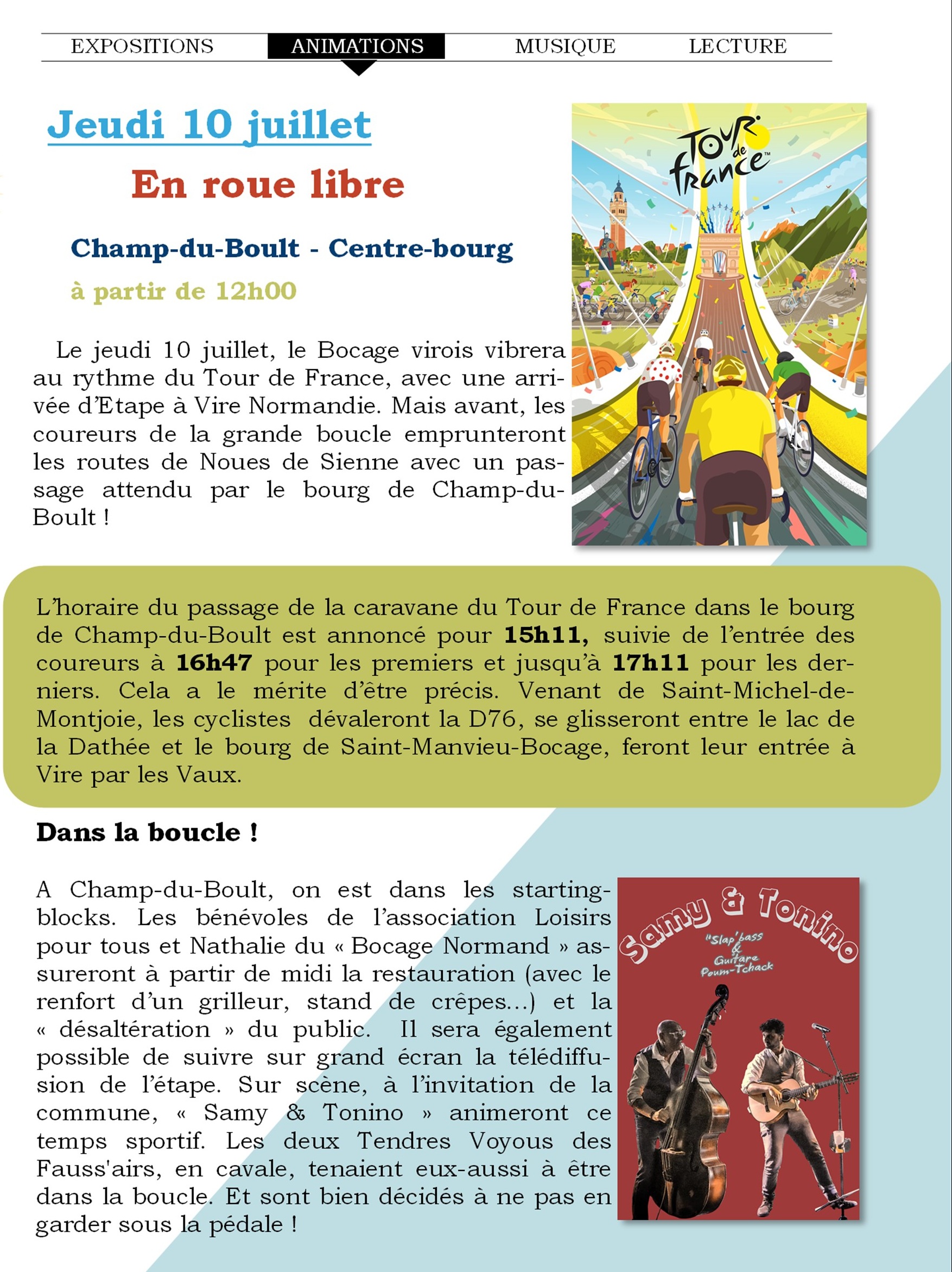 Programme Hors les murs 2025 mep Tour de France