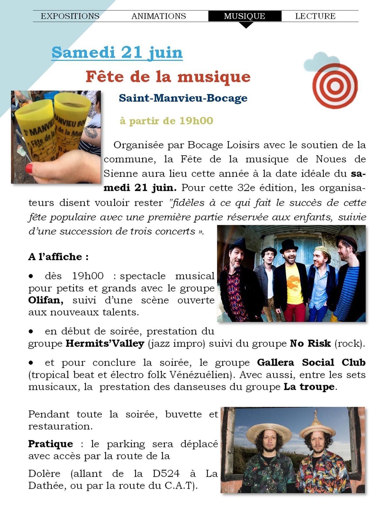 Programme Hors les murs MeP Fête de la musique