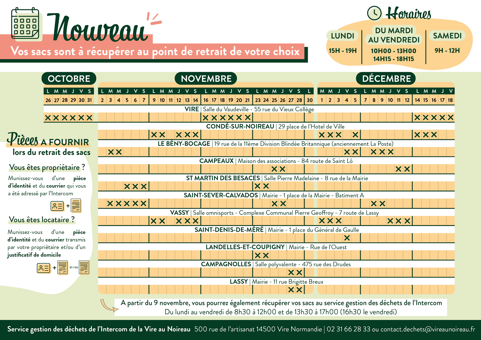 Retraits des sacs