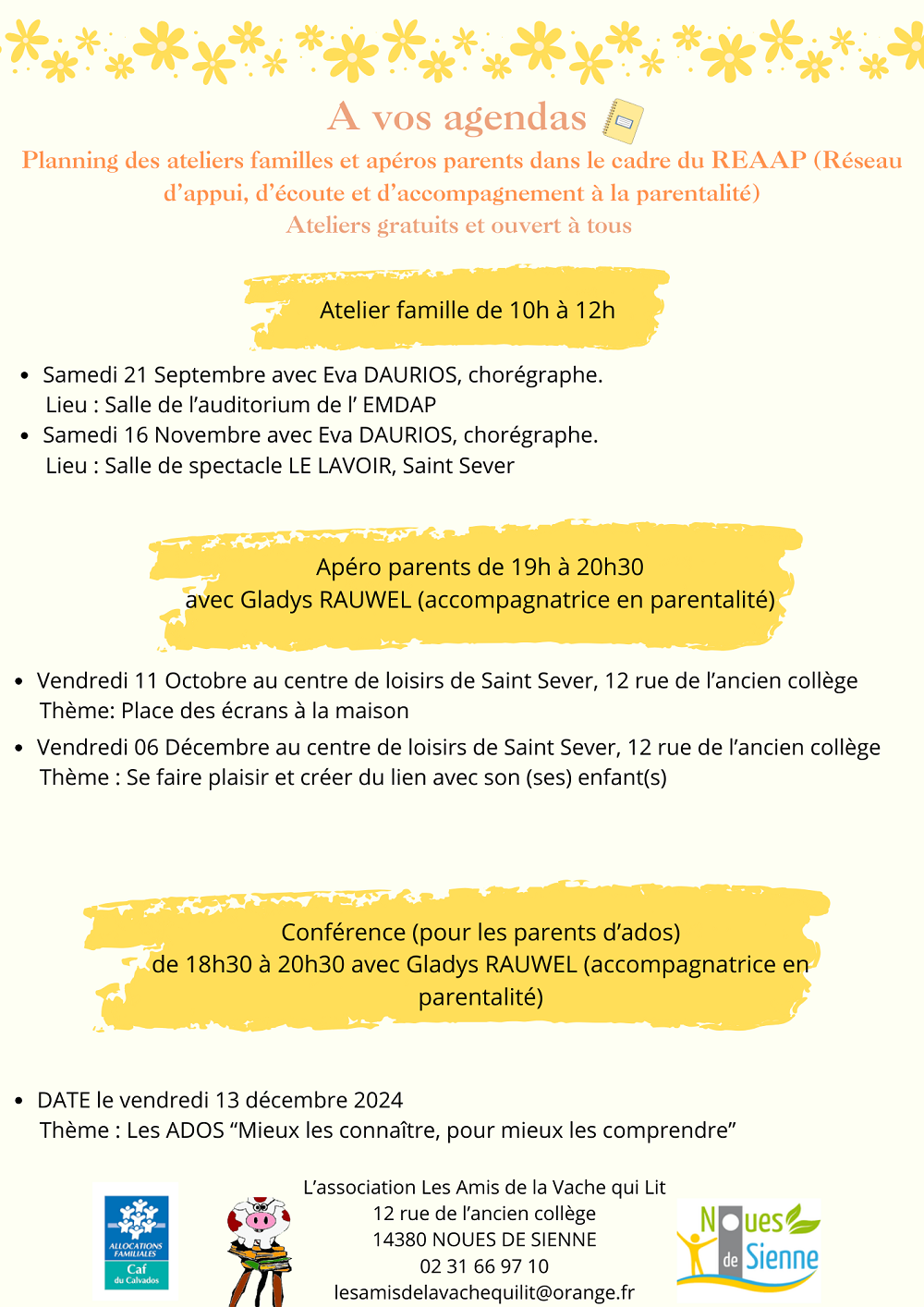 novembre 2024 AGENDA ATELIER FAMILLE